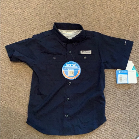 Columbia Other - NWT Columbia boys button front, Navy shirt 6/7